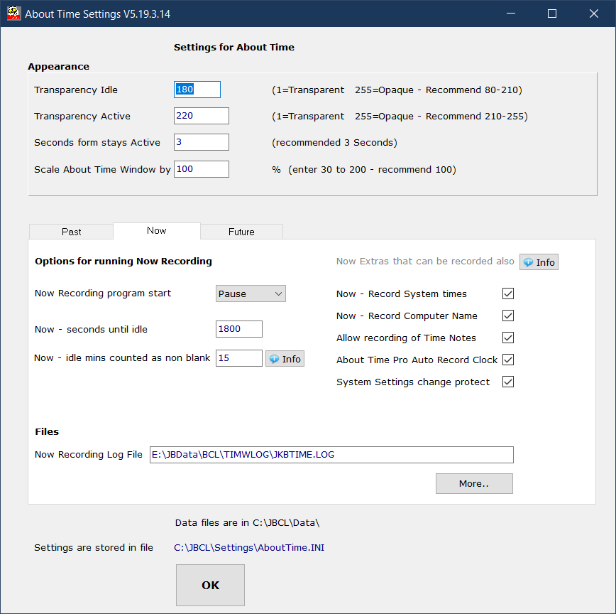 Settings-now Settings for now