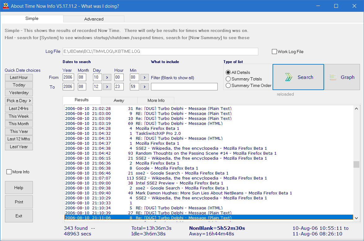 About Time Now - find what I was doing About Time Now - find what I was doing
